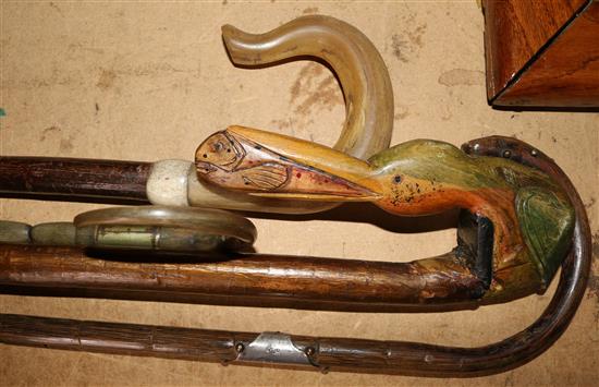 4 various walking sticks